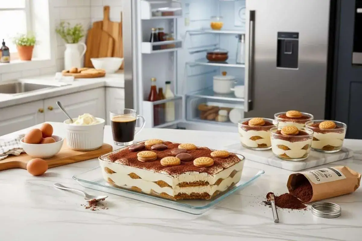 Un délicieux tiramisu maison, prêt à être dégusté. La conservation de ce dessert est essentielle pour en savourer toutes les saveurs.